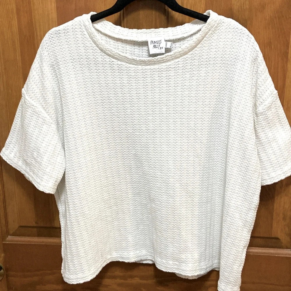 Princess Polly Ivory Textured Crop Top